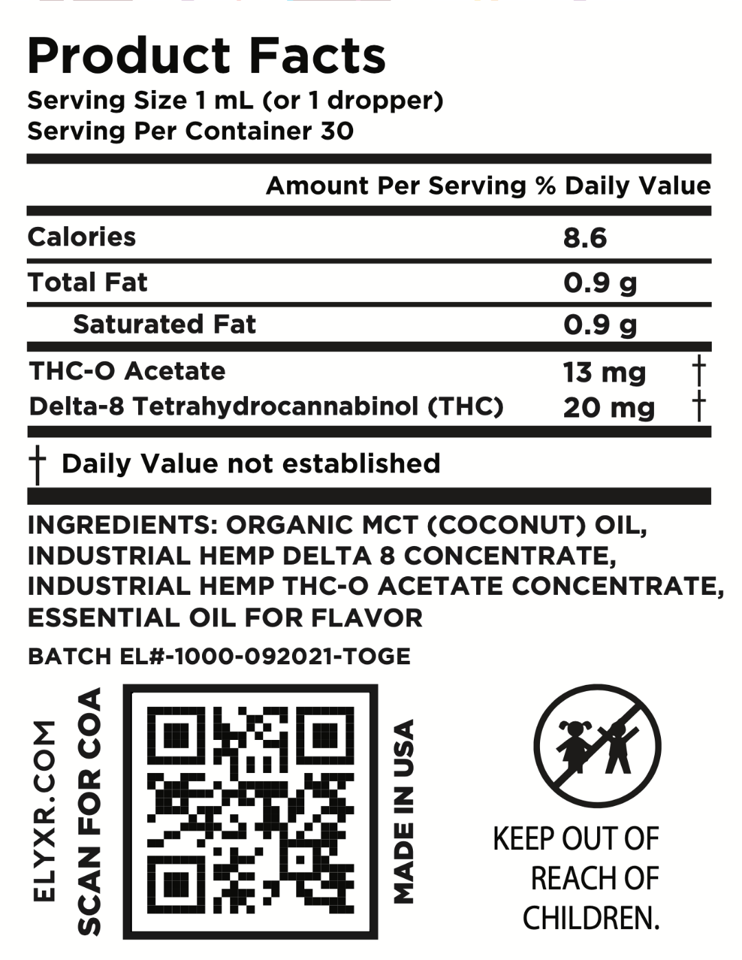 THC-O Tincture (1000mg) | ELYXR.