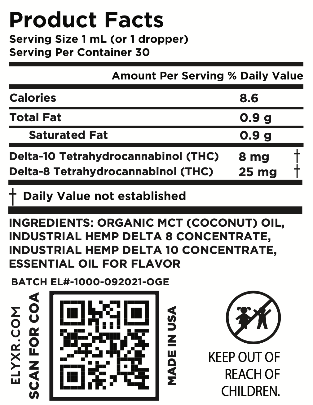 Delta 10 Tincture (1000mg) | ELYXR.